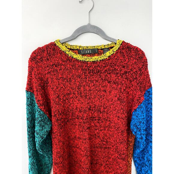 Gitano Colorful Knit Sweater - Red, Teal, Blue - Picture 8 of 11